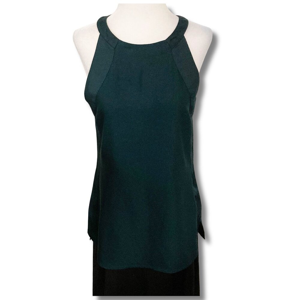 LE CHATEAU Vintage hunter green halter neck tank top ~ XS SMALL MEDIUM pine top